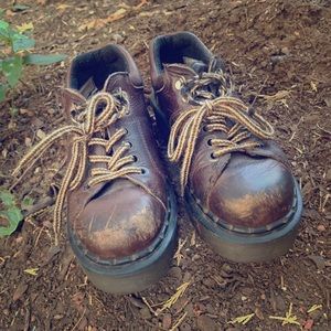 vintage brown doc martens chunky platforms